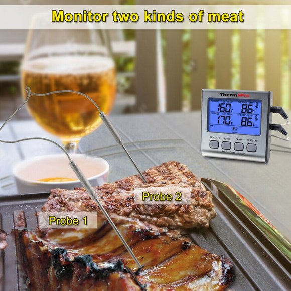 ThermoPro Meat Thermometer Dual Probe Digital Cook - Picture 4 of 9